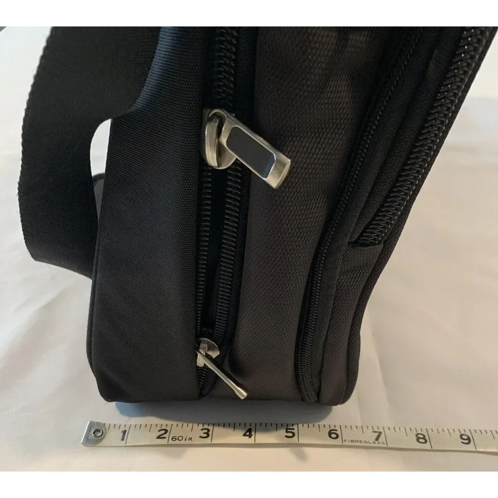 Eddie Bauer Black Nylon Laptop Bag Adjustable Strap Multiple Compartments Padded